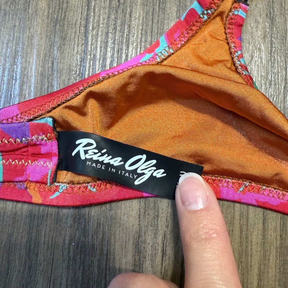 Reina‎ Olga Mixed Print Bikini Top Made in Italy Size 3/US L - Picture 3 of 6
